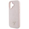 Etui Guess Grained Hot Stamp Peony       Triangle Logo MagSafe do iPhone 16 różowy